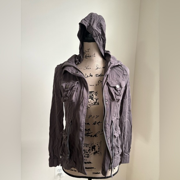 Design Lab Lord & Taylor Utility Jacket in Grey - Picture 1 of 8